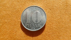 Német 10 pfennig pénzérme (NDK)
