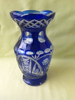 Ajka kristály kék váza (nem kicsi)