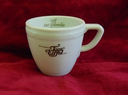 An elegant coffee cup from the restaurant of the Eiffel Tower in Paris