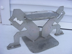 Art deco asztali kandalló dísz lerakó aluminium cca 1950