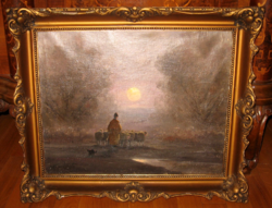 For that much??? Original László Kézdi blacksmith /1864-1942 / painting: herding at dawn