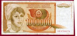 0023 --- Külföldi pénzek:  1989 Jugoszlávia 1 000 000 dinár