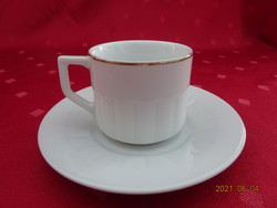 Epiag Czechoslovak porcelain, antique coffee cup + coaster. He has!