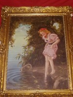 ILLENCZ LIPÓT ÚJARAD, 1882 - 1950, ARAD : Jó a víz eredeti festmény