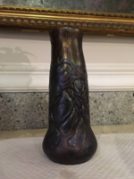 Pallme König szecessziós irizáló üveg váza