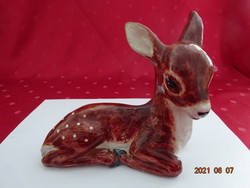 Izsépy glazed ceramic figure, resting deer, length 16 cm. He has!
