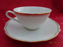 Regina Czechoslovak porcelain teacup + placemat with gold trim. He has!