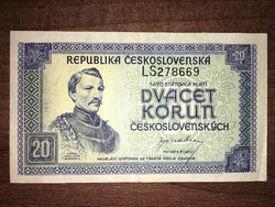 Csehszlovákia 20 korona 1945