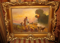 Quality at a gift price! Original burchard Bélaváry istván / 1864-1933 / picture: herding