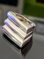 Letisztult Art-deco stílusú ezüst gyűrű