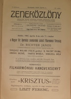 ZENEKÖZLÖNY  - LISZT FERENC : KRISZTUS   1907.  RICHTER JÁNOS -   NAGYON RITKA !
