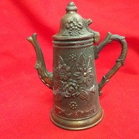 Bronze Floral-Patterned Lidded Pitcher,Pourer.