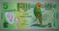 Fidzsi-szigetek 5 dollár UNC 2013