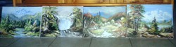 ÁRESÉS!"Hegyi tó,fenyvesekkel"festmények vászonra 40 x30 cm(4 db--os sorozat)