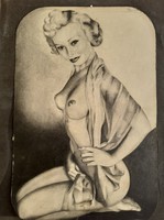 SZŐKE HAJÚ AKT (ceruzarajz 35x22,5 cm) Marilyn Monroe?