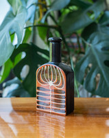 Retro ceramic bottle - with plant pattern