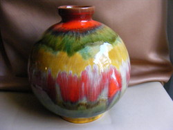 Retro iparművészeti kerámia gömb váza