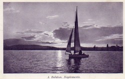 Ba - 152 panoramas of the Balaton region in the middle of the 20th century. Sunset