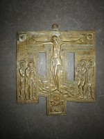 Nagyméretű pravoszláv Jézust ábrázoló réz kereszt - EP