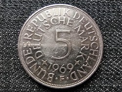 Németország NSZK (1949-1990) .625 ezüst 5 Márka 1969 F (id23013)