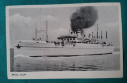 Arosa Kulm ship, black and white, used postcard, 1953
