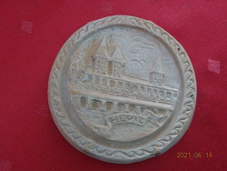 Ceramic wall ornament with a view of thermal water, diameter 10.3 cm. He has!