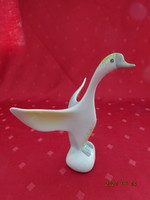 Hollóház porcelain figural statue, colorful flying goose, height 15.5 cm. He has!