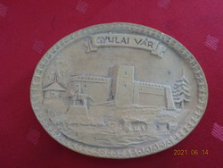 Hungarian ceramic wall ornament depicts the castle of Gyula. He has!