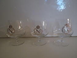 Glasses - 3 pcs - Napoleon - exclusive - gold-plated - cognac glass - 1.5 dl - flawless