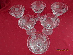 Crystal cup with base, six pieces, height 13.5 cm, diameter 10.5 cm. He has!