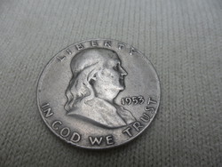 Ezüst Franklin Usa half fél dollár 1953