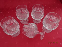 Crystal glass cognac glass, height 11 cm, diameter 6 cm. 5 pcs for sale together. He has!