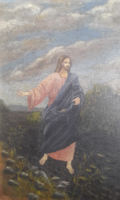 MAGVETŐ JÉZUS (olaj-karton 30x40,5) Biblia, vallásos, életkép, jelenet