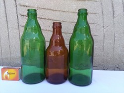Három darab retro sörös üveg, palack - együtt