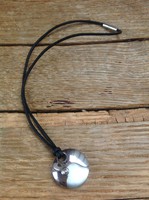 Morellato stainless steel pendant with a diamond brill stone on a cord necklace