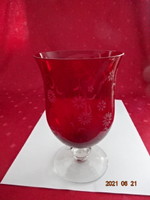 Red cocktail glass, 16 cm high and 10 cm in diameter. He has!