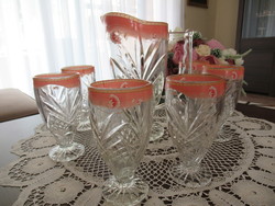Beautiful condition peeled cast glass lemonade set