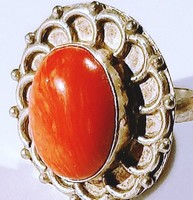 Gyönyörű orange jáspis drágaköves 925 ezüst fémjelzett gyűrű