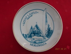 Hollóház porcelain wall plate, holy lászló church raven house, diameter 15 cm. He has!