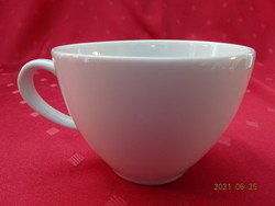 Turkish porcelain, thick-walled, white teacup, ikea product. He has!