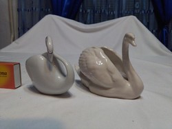 Hollóházi és Drasche porcelán figura, nipp - együtt