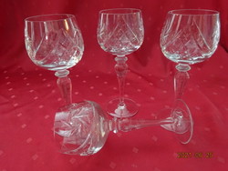 Crystal glass set with six bases, wine glass, height 20 cm. He has!