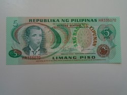 AV831  Régi bankjegy Fülöp-szigetek  Philippines  5  pesos ca 1980  UNC