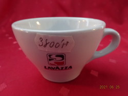 Italian porcelain, lavazza brand, thick-walled coffee cup. He has!