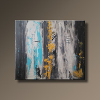 60x50 cm- Blue Gray Abstract