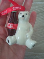 Coca-cola jegesmedve porcelán függő, karácsonyfadísz