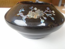 G028.41 Vintage  abalone kagyló berakásos  japán váza vagy hamuzó  1930-60's