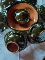 Plates with ears, high-gloss albert attila stew-goulash ceramic tableware, marked glazed