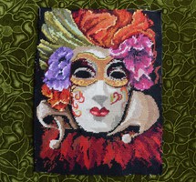 Régi bohóc karneváli arc mintás gobelin kép 40 x 30 cm