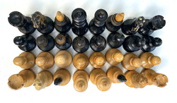 Sakk készlet retro fa sakkfigurák